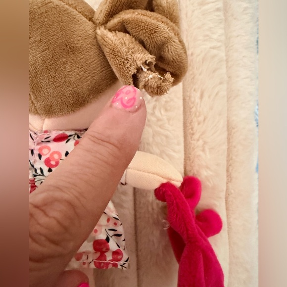Jolijou Paris Demoiselle My First Doll Pink Floral Dress Lovey Plush 7" - Picture 10 of 10